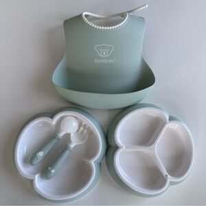 Baby Bjorn bib plates and utensils set
